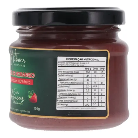 Geleia hubner morango sem açúcar 195g 360-6