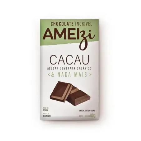 CHOCOLATE 70% CACAU 80G - AMEIZI