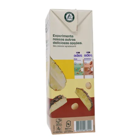 Bebida a Base de Soja Ades Sabor Abacaxi Caixa 1lt 360-8