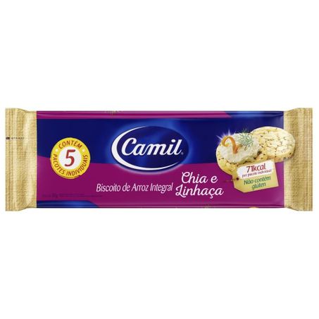 Bisc arroz camil 90g chia/linhaça