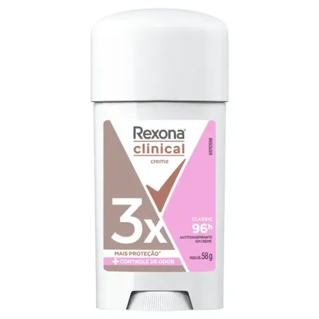 Antitranspirante em Creme Rexona Clinical Classic 96h Caixa 58gr