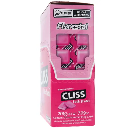 Goma de Mascar Cliss Tutti Frutti Caixa 201gr 360-8