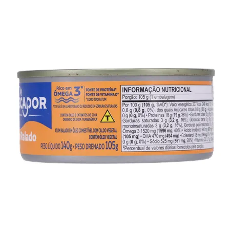 ATUM PESCADOR RALADO ÓLEO 140G 360-15