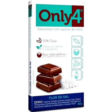Barra de chocolate only4 flor de sal 80g