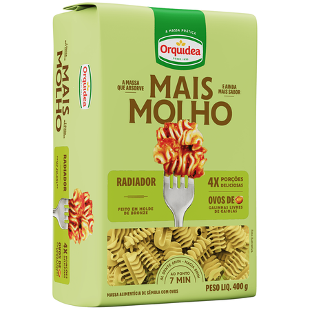 MASSA MAIS MOLHO ORQUIDEA RADIADOR 400G C/OVOS