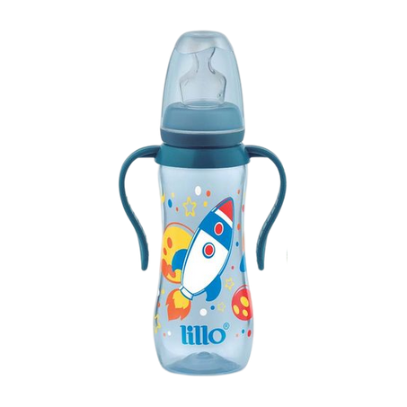Mamadeira lillo acinturada com alça azul 240ml 263884