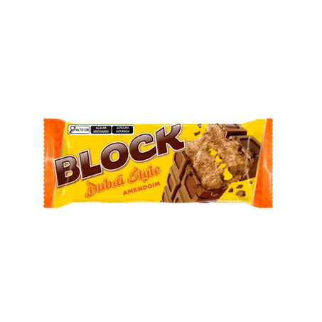 Chocolate leite dubai pacoca block arcor 165g