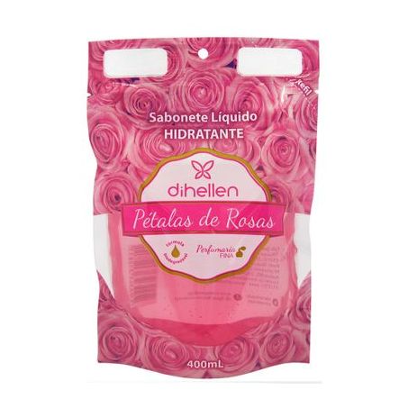 Sabonete liquido petalas de rosas dihellen 400ml