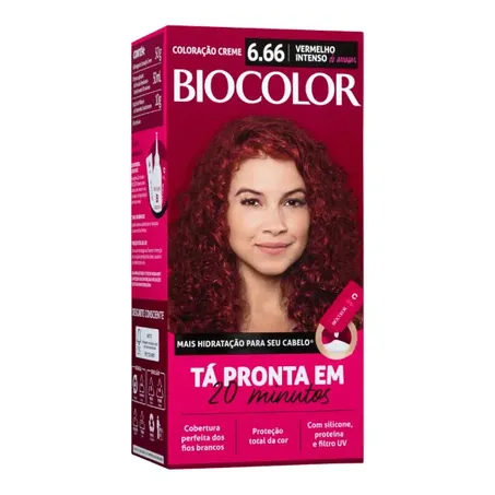 Tintura Biocolor 6.66 Vermelho Intenso