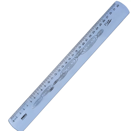 ESCOLAR REGUA FLEXIVEL WALEU AZUL 30CM UN