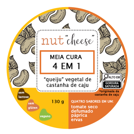QUEIJO VEG MEIA CURA 4EM1 130G - NUTCHEESE