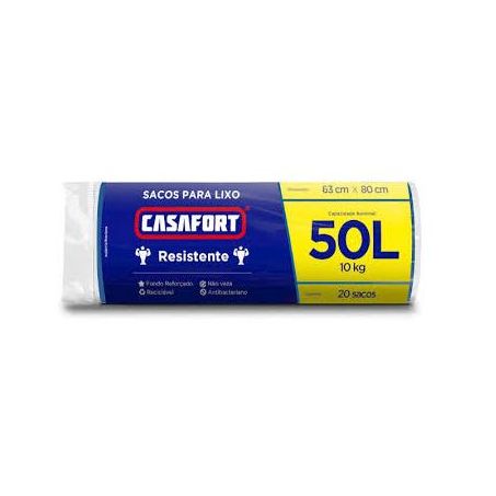 Saco para lixo casafort azul com 20 50l
