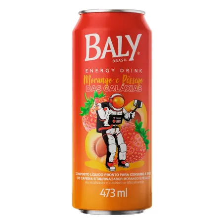 Energético Baly Morango e Pêssego 473 ml