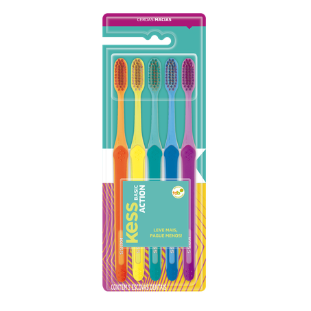 ESCOVA DENTAL KESS BASIC ACTION MACIA CARTELA C/5UNID REF.2548