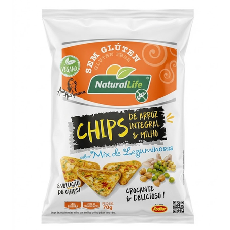 CHIPS DE ARROZ E MILHO MIX DE LEGUMINOSAS 70G