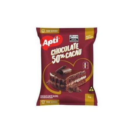 CHOCOLATE EM PÓ APTI 50% CACAU SACHÊ 1KG
