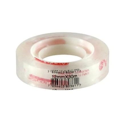 FITA ADESIVA TRANSPARENTE PEQUENA 12MM X 30M ADELBRAS