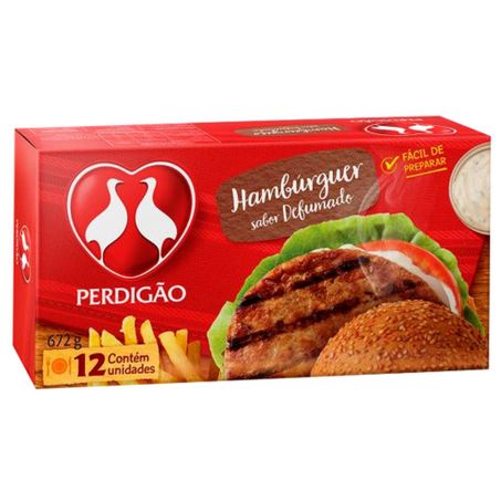 HAMBURGUER PERDIGAO DEFUMADO FGO/BOVIN 672G