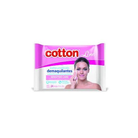 	 TOALHA UMEDECIDA DEMAQUILANTE COTTON LINE 24UN SENSITIVE CARE