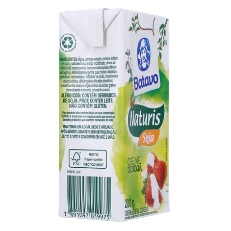 Creme de Soja Batavo Naturis Caixa 200gr 360-30