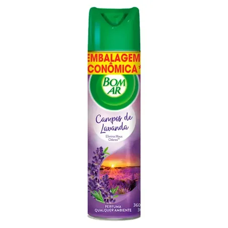 Desodorizador Bom Ar Campos de Lavanda Frasco Spray 360ml