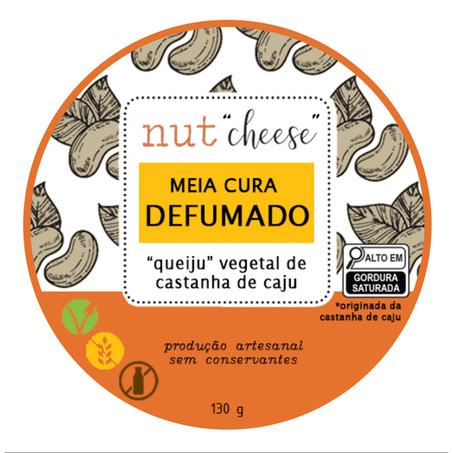 QUEIJO VEG MEIA CURA DEFUMADO 130G - NUTCHEESE