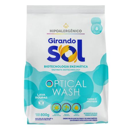 Sabão em Pó Girando Sol Optical Wash Pacote 800g