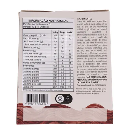 PANETONNE AMINNA S/GLÚTEN CREME DE AVELÃ 240G 360-18