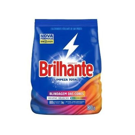 Lava roupas em po limpeza total. brilhante 800g