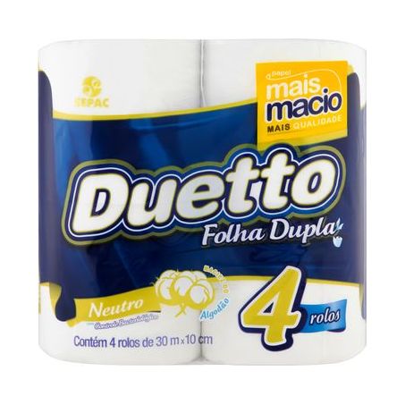 Papel Higiênico Duetto Folha Dupla C/4 Rolos 30M
