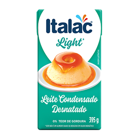 Leite condensado italac desnatado uht light 395g