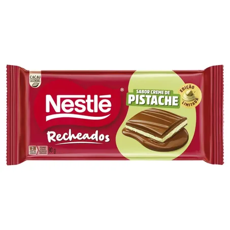 Chocolate Recheio Creme de Pistache Nestlé Recheados 90g