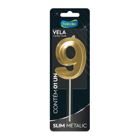 VELA SLIM METALIC OURO N°9 FESTCOLOR              