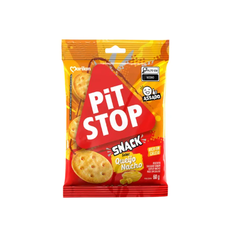 Biscoito Marilan 60g Pit Stop Petisco Queijo Nacho