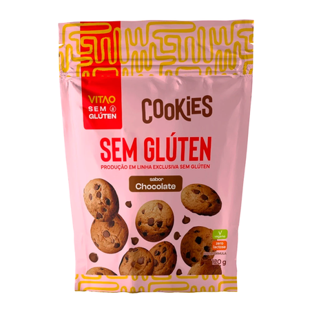 COOKIES SEM GLÚTEN SABOR CHOCOLATE 120G