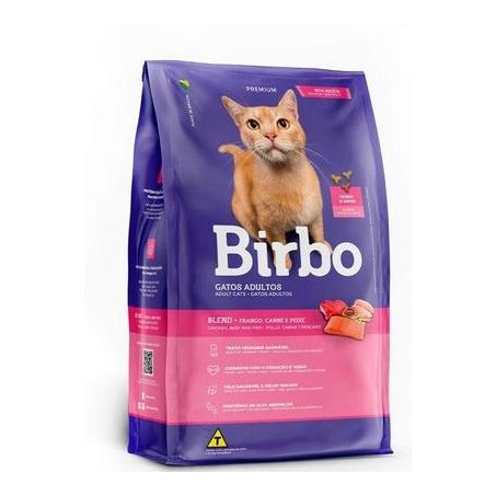 Ração birbo para gatos adultos blend pacote 1kg
