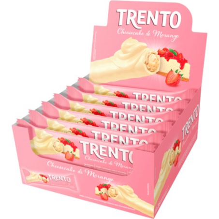 Chocolate barrinha trento pcc/16x32g cheesecake morango