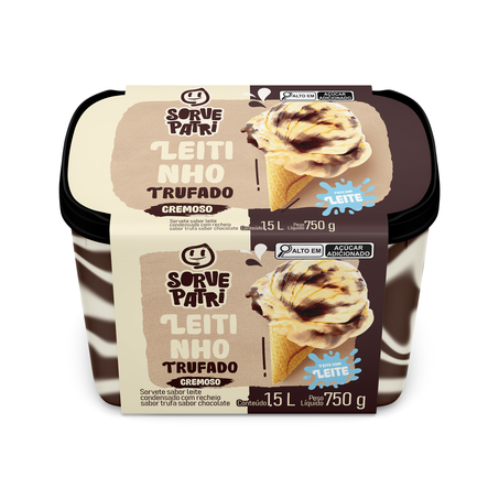 SORVETE SORVEPATRI 1.5L LEITINHO TRUFADO