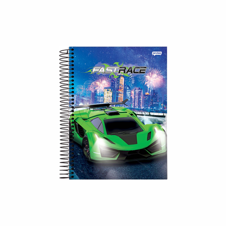 Caderno espiral jandaia univercitario capa dura 1 materia fast race 80 folhas 71