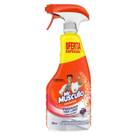Desinfetante Banheiro Tira Limo Mr Músculo Com Cloro Frasco Borrifador 500ml