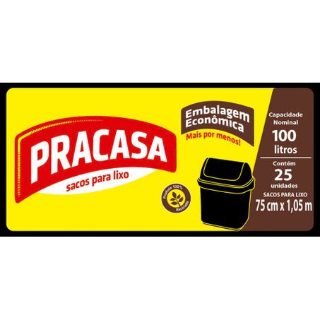 Saco de lixo pracasa 100lt 25un