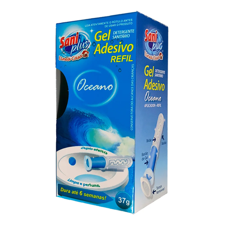 Deterg Sanit Saniplus 37g Gel Adesivo Refil Oceano
