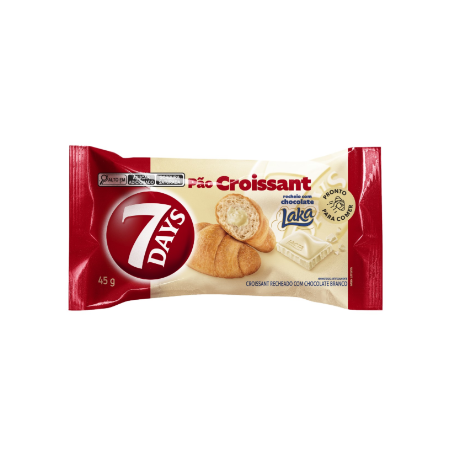 Pão Croissant 7days Chocolate Branco Laka 45g