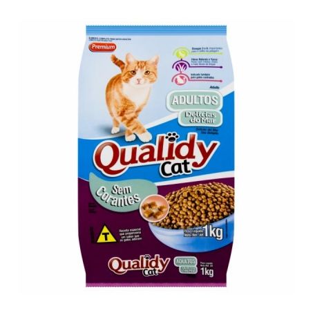 RACAO QUALIDY PREM GATOS ADULT 1KG DELICIAS DO MAR