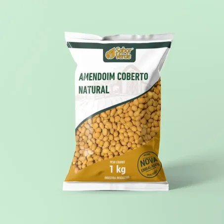 Amendoim Coberto Natural 1Kg  - Sabor Verde