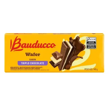 Wafer bauducco triplo chocolate 140g