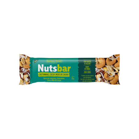 Barra de Nuts Bar Castanha Coco Nibs De Cacau 25G