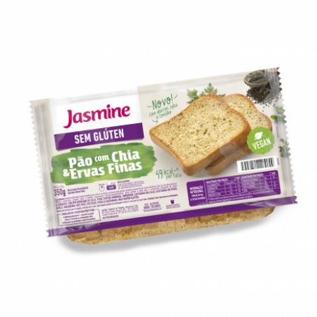 Pão jasmine 350g sem glúten chia e ervas finas
