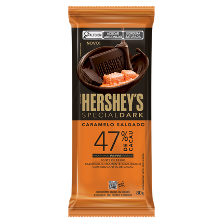 Chocolate Meio Amargo 47% Cacau com Crocante de Caramelo Salgado Hershey's Special Dark 90g