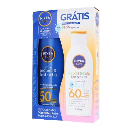 PROTETOR SOLAR NIVEA FPS 50 200ML GRÁTIS KIDS FPS 60 100ML 360-2